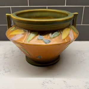Handcrafted Ceramic Planter with Leaf Motif